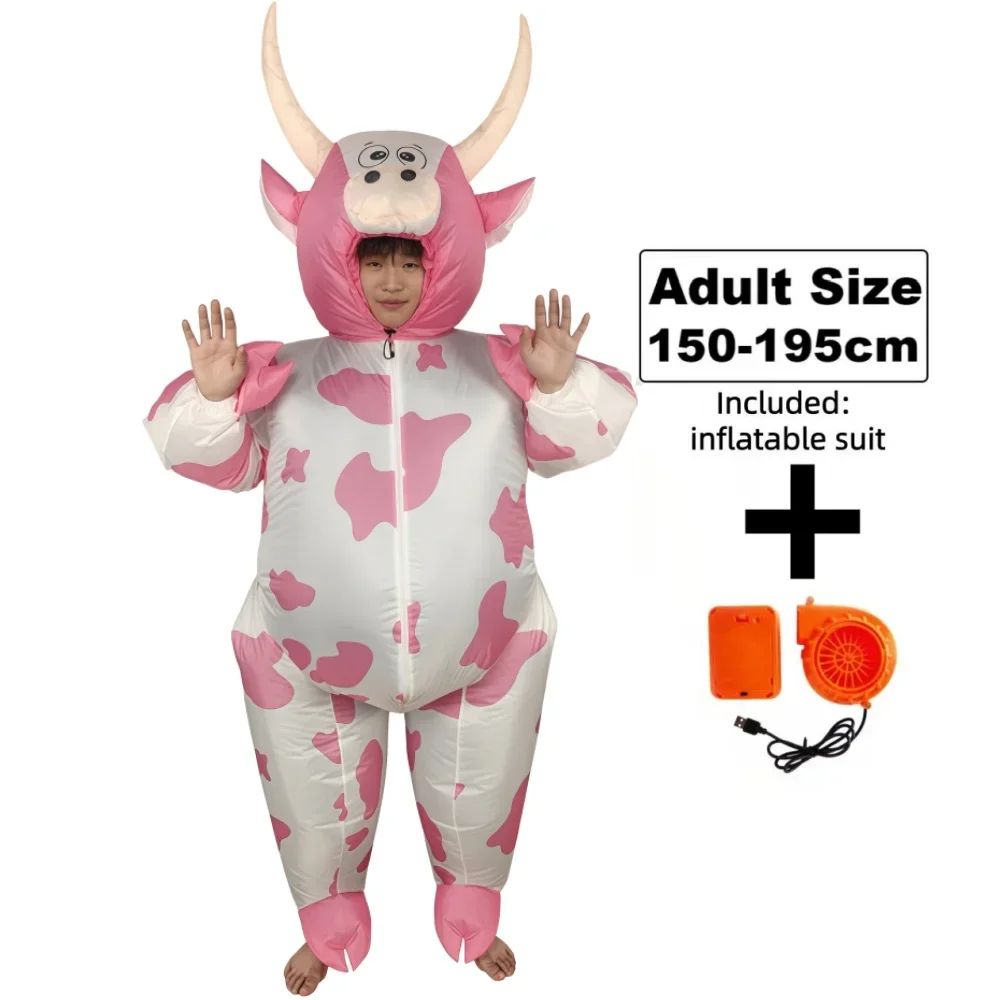 Halloween Character Inflatable Costume Colorful Parrot Multi-Color Cow Costume Props, Holiday Party Cosplay