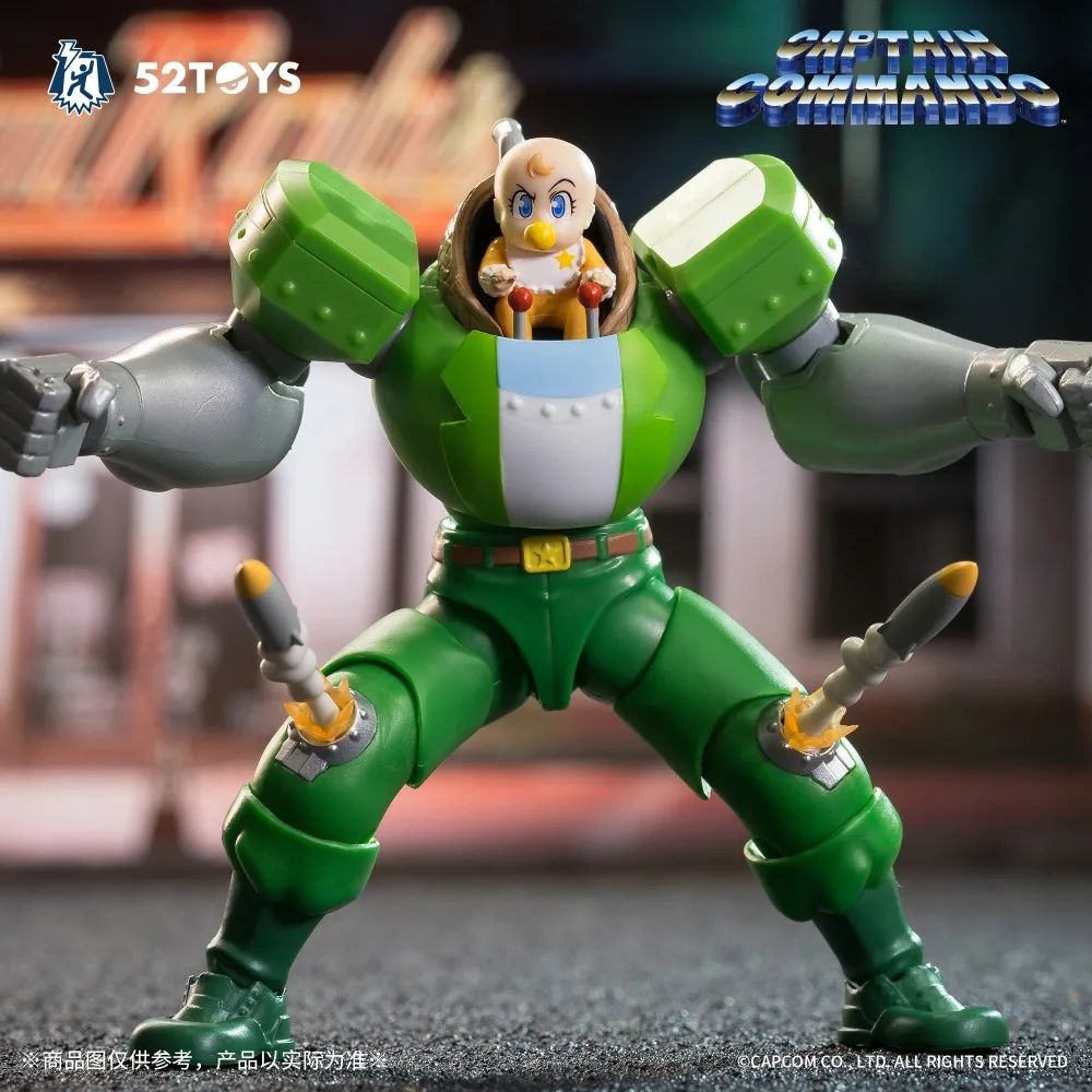 Em estoque 52TOYS CAPCOM Captain Commando Boneco Mack The Knife Ginzu The Ninja Baby Head Boneco de Ação Estátua Colecionável Modelo