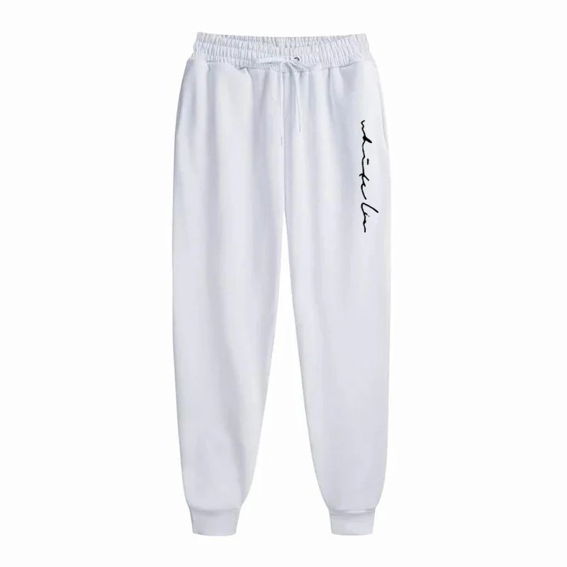 Men Loose Letter Printed Casual Long Pants Men Fashion Drawstring Outdoor Sports Fitness Jogging Sweatpants Fleece Pants