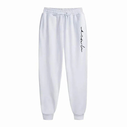 Men Loose Letter Printed Casual Long Pants Men Fashion Drawstring Outdoor Sports Fitness Jogging Sweatpants Fleece Pants