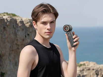 Handheld USB Turbo Fan  Super Strong Airflow Infinite Speed Adjustment Long-Lasting Battery Rechargeable Multipurpose Pocket Fan