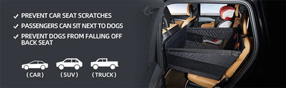 Cama Ninho para Carro para Pets, Extensor de Rede para Banco Traseiro de Cobertura Total para Carros, Impermeável e à Prova de Arranhões com Bolso de Malha para Cães de Todos os Tamanhos