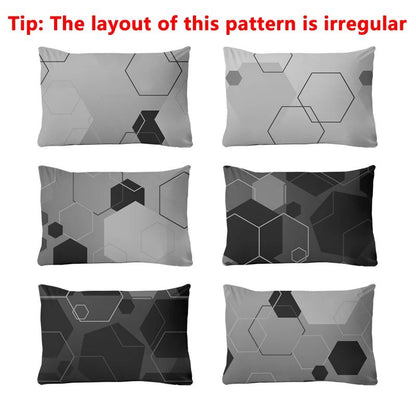 Jogo de lençóis de três peças simples, com padrão geométrico moderno, fosco, estampado para cama, para quarto