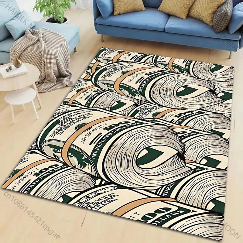 Dollar Printed Carpet for Living Room Bedroom Creative Doormat Home Decor Non-slip Floor Mat Large Size Fast Shipping