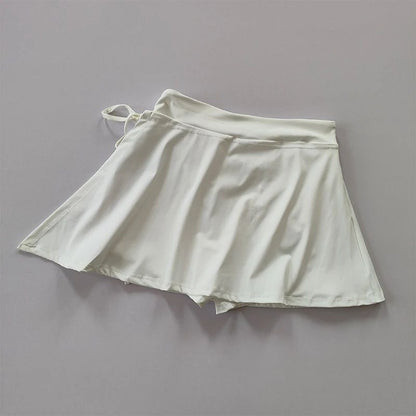 Sports Yoga Skirt Badminton Tennis Skirt Pants Half-body Quick Drying Pocket Skirt Side Split Strap Pants For Outwear
