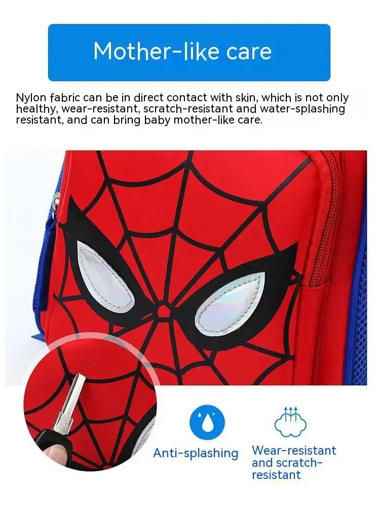 Aoger Anime Spiderman Design Backpack Frozen Cars Printing Boys Primary Children School Bag Kids Kindergarten Backpack Travel