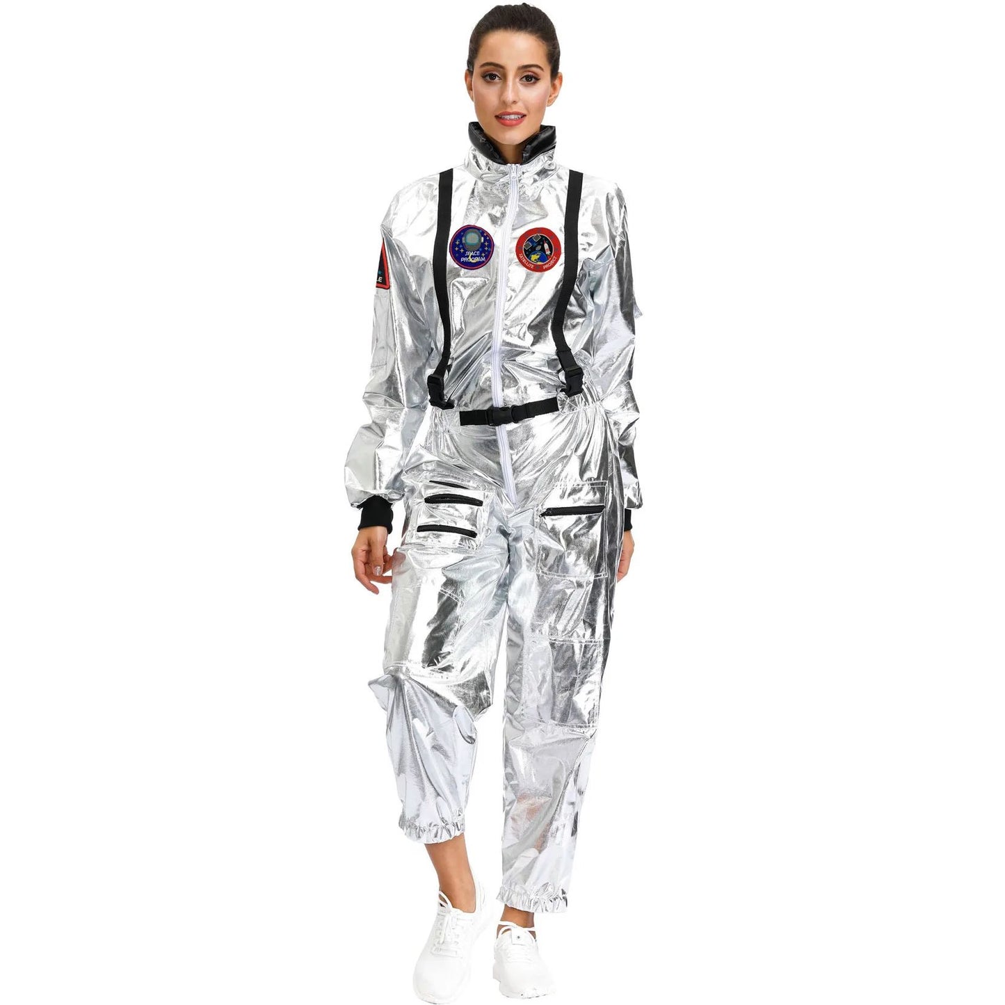 Astronaut Costume Spacesuit Silver Spaceman Men Women Space Suit Halloween Christmas Performance Spacesuit Costume Party Gift
