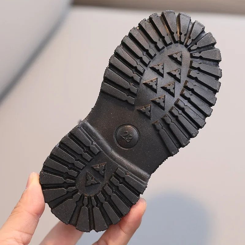 Kids Short Boots Fashion Boys Shoes Autumn Winter Leather Children Boots Non-Slip Toddler Girls Boot Toddler Snow Shoes