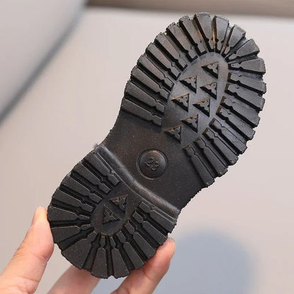 Kids Short Boots Fashion Boys Shoes Autumn Winter Leather Children Boots Non-Slip Toddler Girls Boot Toddler Snow Shoes