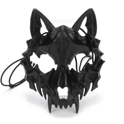 Halloween Skull Mask Long Teeth Demon Skeleton Half Face Cosplay Party Mask Scary Horror Wolf Dragon Tiger Costume Accessory