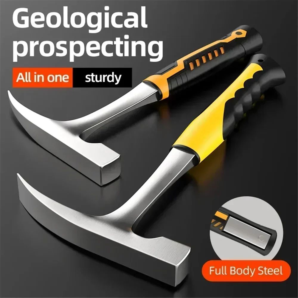 Ferramenta Manual Profissional em Aço de Alto Carbono Martelo Geológico de Acampamento Forjado Integrado Martelo Unha Ferramentas Multifuncionais