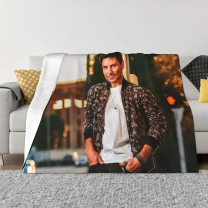 Chayanne Cantor Latino de Pop Porto-Riquenho Cobertor Ultra Macio de Lã Quente Cobertores de Flanela para Cama Carro Sofá Colchas