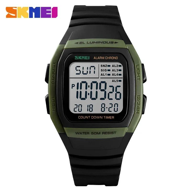 SKMEI Men Wristwatch Casual Outdoor Male Clock Luminous montre homme Digital Dual Time Sport Mens Watches 1251 2100 1278