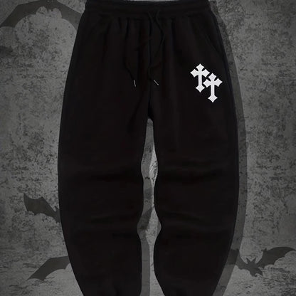 Harajuku hip-hop men's printed pants  Y2K Gothic casual leggings  sporty fashion  streetwear