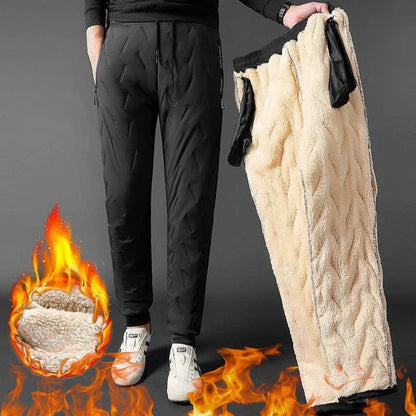 2024 Novas Calças de Algodão Acolchoadas Masculinas de Inverno, Pelúcia Grossa de Lã, Calças Esportivas Quentes, Casuais, Impermeáveis, à Prova de Vento, à Prova de Frio