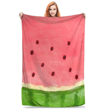Watermelon Seeds Cute Background Flannel Throw Blanket Soft Warm Spring Cover for Bedroom Bedspread Sofa Bedding for Kids Boys G