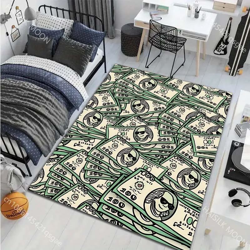 Dollar Printed Carpet for Living Room Bedroom Creative Doormat Home Decor Non-slip Floor Mat Large Size Fast Shipping