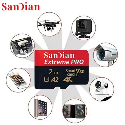2025 Original TF Flash Card 1TB SD Card 128GB 256GB High Speed Micro TF/SD 512GB High Capacity Memory Card for Laptops/PC/MAC