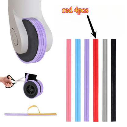 4 Peças de Capas de Silicone para Rodas de Bagagem, Protetores de Roda de Mala Autoadesivos Recortáveis, Rodas Silenciosas e Redução de Desgaste, Viagem