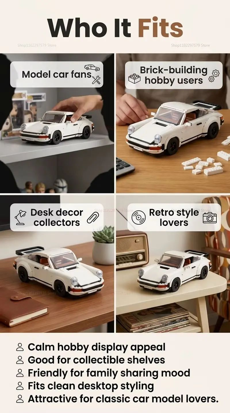 1458PCS Retro Car Building Blocks Set 2in1 Race Car Classic Car STEM Toy forTeens Adults Creative DIY Gift for  Christmas
