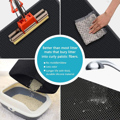 Tapete Higiênico Para Gatos Com Brinde Camada Dupla Impermeável Caixa De Areia Para Animais De Estimação Tapete Antiderrapante Almofada Lavável Produtos Para Camas De Gato Almofada Limpa