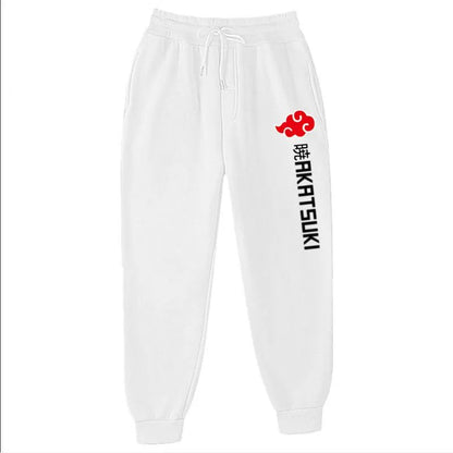 Calças de Moletom Akatsuki de Anime Mais Vendidas Calças de Lã Estampadas de Moda Masculinas Femininas para Corrida Hip Hop Roupas de Rua S-3GG