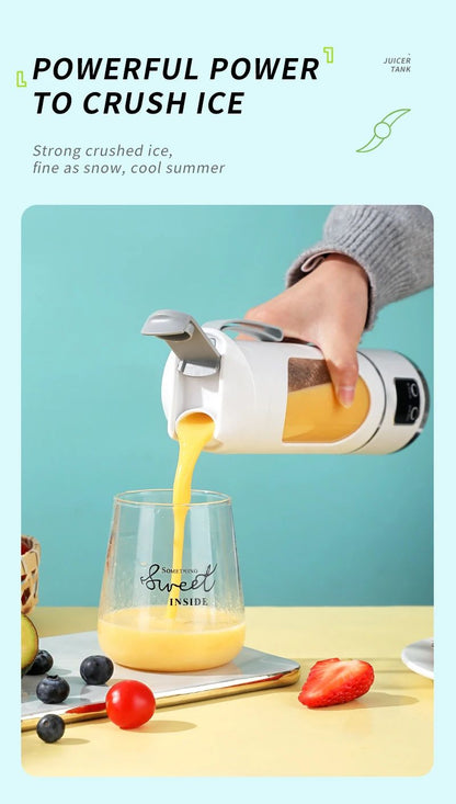 2025 Novo Carregamento Doméstico MINI Triturador de Gelo Elétrico Potente Motor 450ML Grande Capacidade Copo de Suco com Display Digital