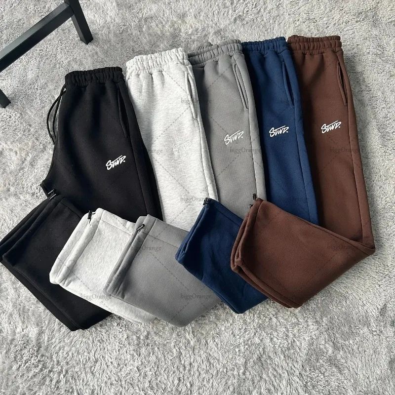 Calça de Moletom Larga Y2K com Estampa de Letras Estilo Streetwear Retrô Americano Harajuku para Mulheres e Homens, Calça de Cintura Alta da Moda, Roupa de Rua Masculina