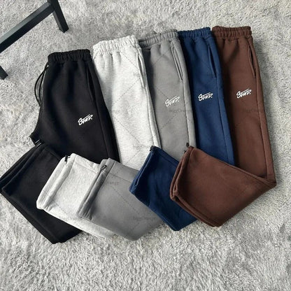 Calça de Moletom Larga Y2K com Estampa de Letras Estilo Streetwear Retrô Americano Harajuku para Mulheres e Homens, Calça de Cintura Alta da Moda, Roupa de Rua Masculina