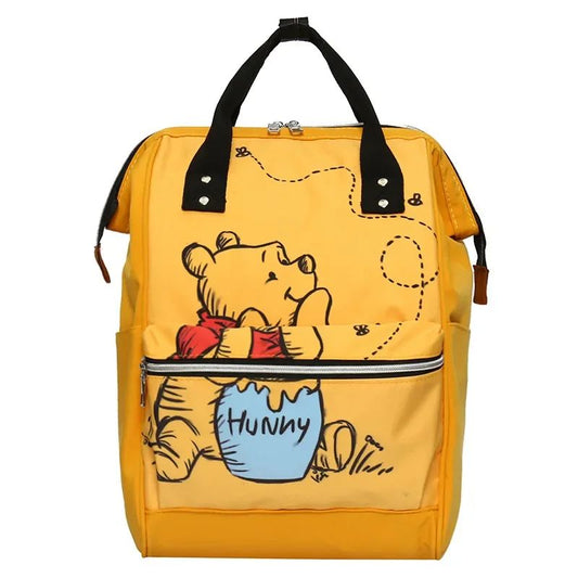 Disney  Winnie The Pooh Diaper Bag Backpack Cartoon Cute Mother and Baby Bag Large Capacity Lightweight Travel Mommy Bag