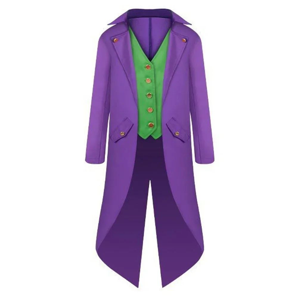 Movie Super Villain Costume Disguise Joker Cosplay Fantasy Tuxedo Jacket Vest Suit Adult Children Men Cosplay Roleplay Fantasia