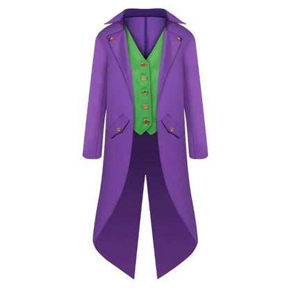 Movie Super Villain Costume Disguise Joker Cosplay Fantasy Tuxedo Jacket Vest Suit Adult Children Men Cosplay Roleplay Fantasia