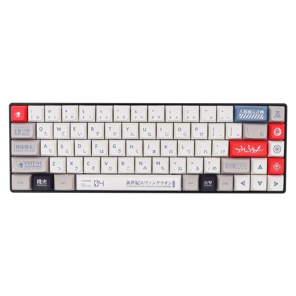 Keycaps Personalizadas Tema Eva Animação Japonesa Perfil XDA PBT Sublimação para Teclado Mecânico com Switch MX GMK