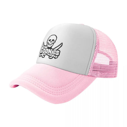 The Goonies Mesh Baseball Caps Fashion Sun Caps Skull and Cross Bones Hat Breathable Snapback Sun Hats Wholesale New Trucker Cap