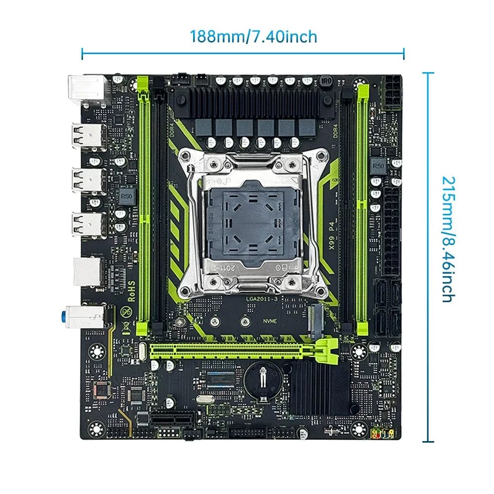 X99-8D4 SOYO Motherboard Set Kit With Intel LGA2011-3 Xeon E5 2650 V4 CPU DDR4 16GB (1*16GB) 2133MHZ RAM Memory NVME M.2 SATA