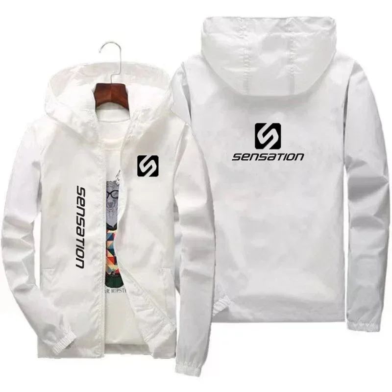 New men's daily large-sized waterproof street jacket, sun-protective windbreaker, and autumn hooded mountain bike jacket