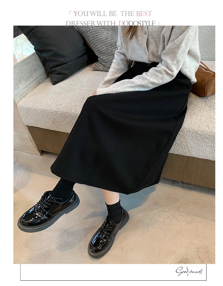 High Waist Plus Size Women Skirt Spring Women Clothing High Waist Hepburn Style Mid-Length A-Line Skirt New Casual Solid Skirts