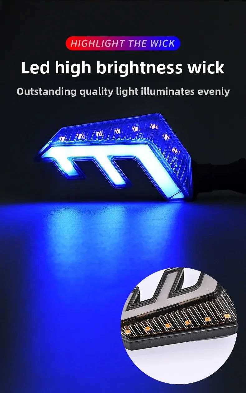 Luzes de Seta de LED Asas de Anjo 12V - Modificação de Luz de Freio Sequencial para Motocicletas e Veículos Elétricos