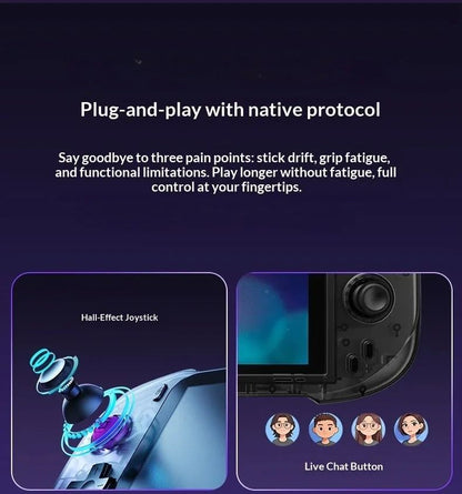 Abxylute N6 Deck-Style Controller For Switch 2 Hall Effect Joystick Native GL/GR Button Native HD Vibration Pro Handle NS2 Gifts