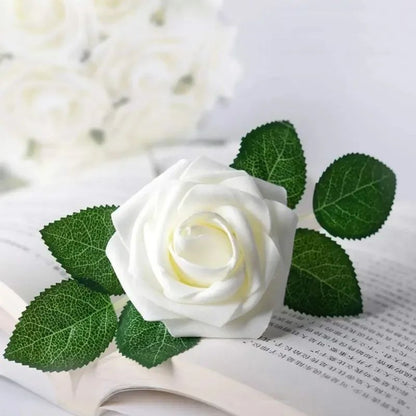 30/10PCS Artificial Foam Rose Flower Heads Bride Bouquet Flower for Home Wedding Party Table Decoration DIY Scrapbook Supplies