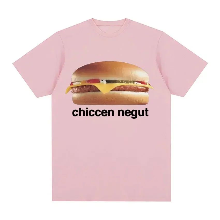Chiccen Negut Funny Pattern T-shirt Unisex Fashion Casual High Quality T-shirt O-Neck Loose T-shirt Soft Breathable Tee Tops