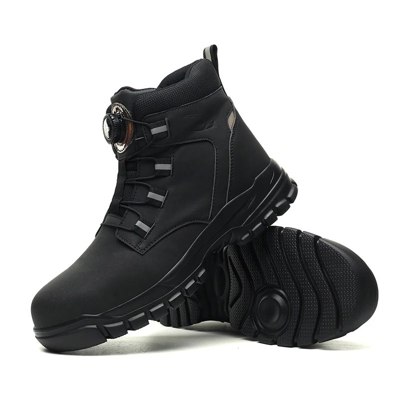 Botas de segurança masculinas à prova d'água, indestrutíveis, com biqueira de aço, anticorte, resistentes a perfurações, sapatos de segurança para motociclistas, Botas Para Hombre