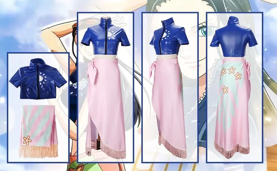 Nico Robin Cosplay Costume Dress Outfits Anime Costume Glasses Wig Suit Costumes For Girl Halloween Carnival Party Comic Con
