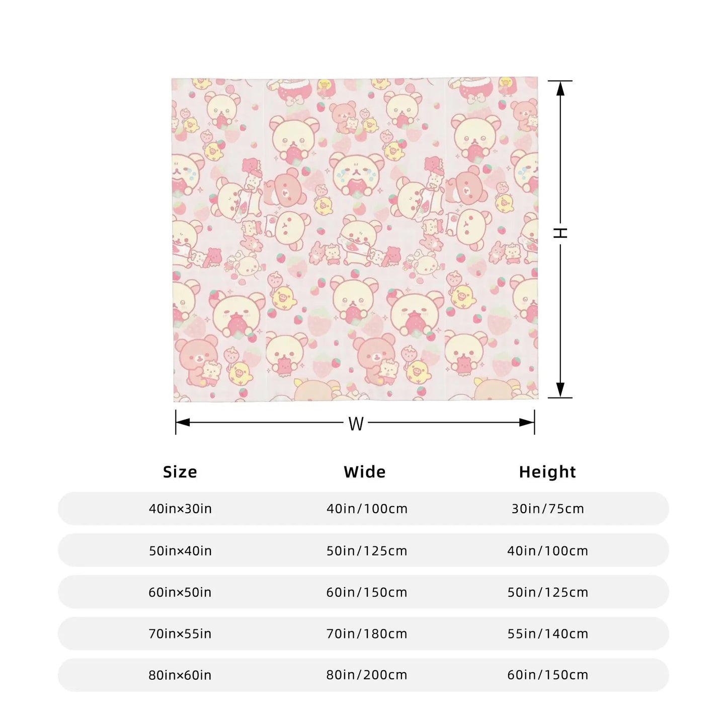 Rilakkuma  Korilakkuma Tea Time Flannel Throw Blanket  Super Warm Plush Quilt for Bedding  Couch