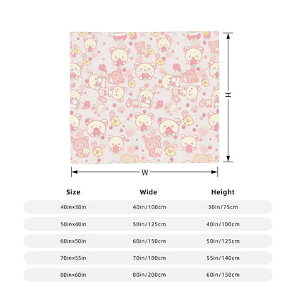 Rilakkuma  Korilakkuma Tea Time Flannel Throw Blanket  Super Warm Plush Quilt for Bedding  Couch