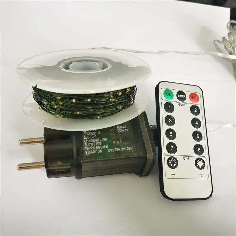1000/500LED Green Wire Led String Fairy Lights US/EU Plug 110V/220V Waterproof LED Christmas Tree Holiday Home Garden Decor Xmas