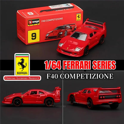 Bburago 1:64 Ferrari 488GTB Réplica de Carro, Escala SF90 F40 F50 458 Enzo Monza Laferrari Miniatura de Brinquedo para Menino