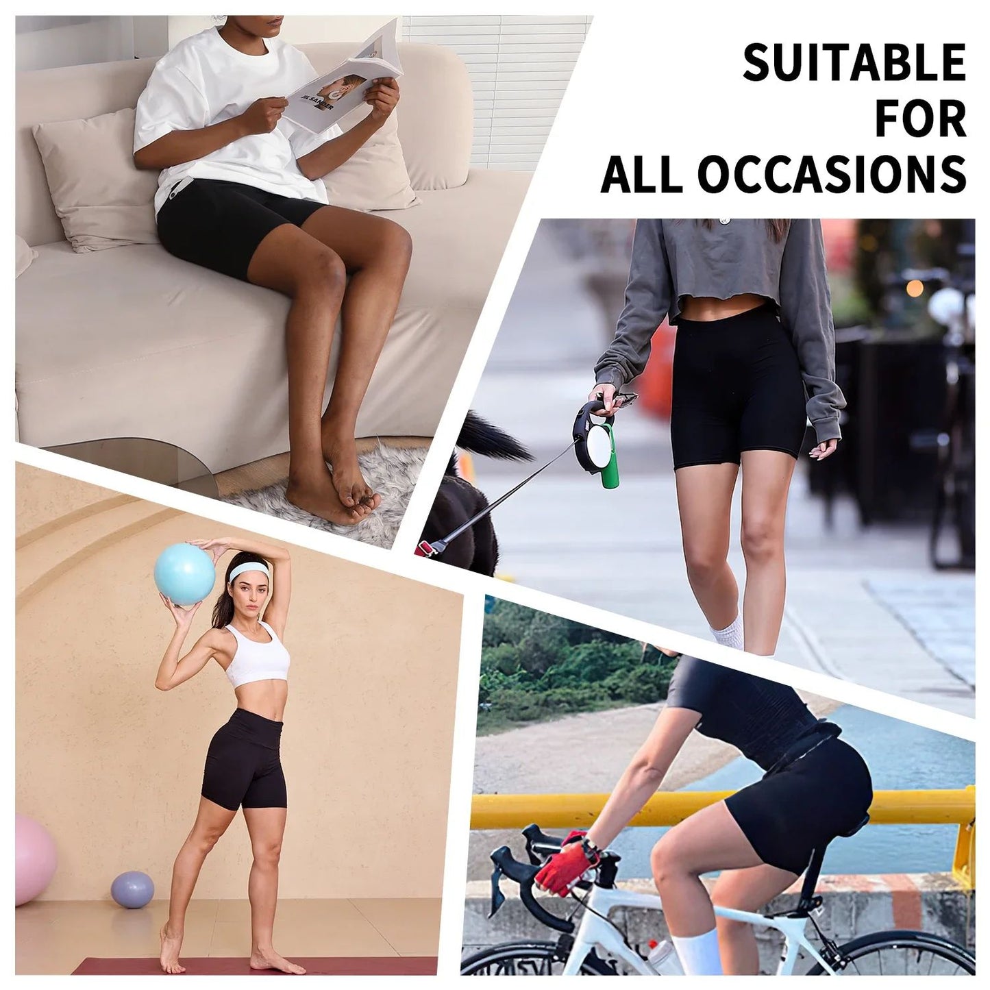 Women's High Waisted Biker Shorts Super Soft Tummy Control No See Through Workout Yoga Running Athletic Push Up Gym Fitness