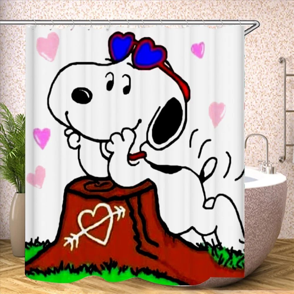 Snoopy Bathroom Decorations and Accessories Curtains for Shower Bath Curtain Sets Full Set Anime 120x180cm