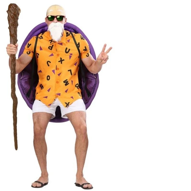 Anime Master Roshi Cosplay Costumes Kame Sennin Adult Men Practice Suit Cosplay Prop Full Set Halloween costumes ND1636